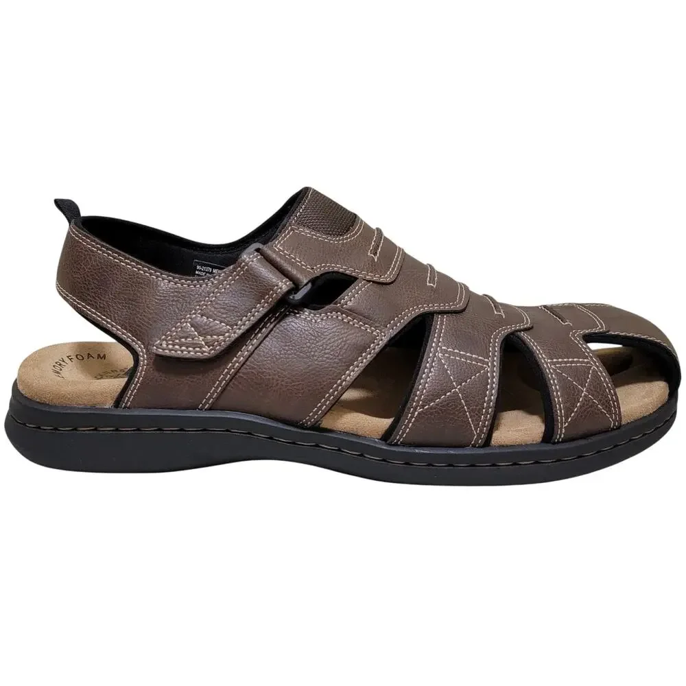 Dockers Men Searose Closed-Toe Fisherman Sandals Size US 11W Briar Faux Leather